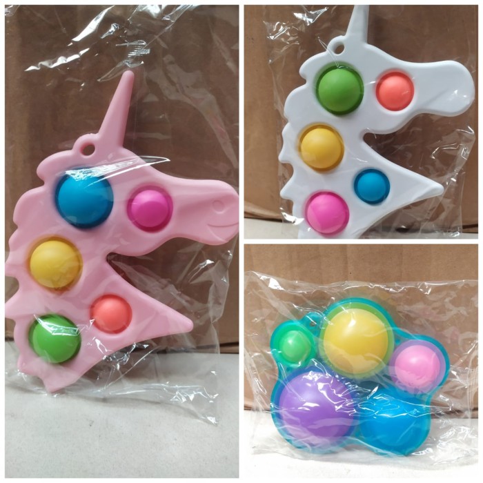 Pop It Fidget Toy 5 Warna Mainan Sensorik Anak Push 5 Bubble-1