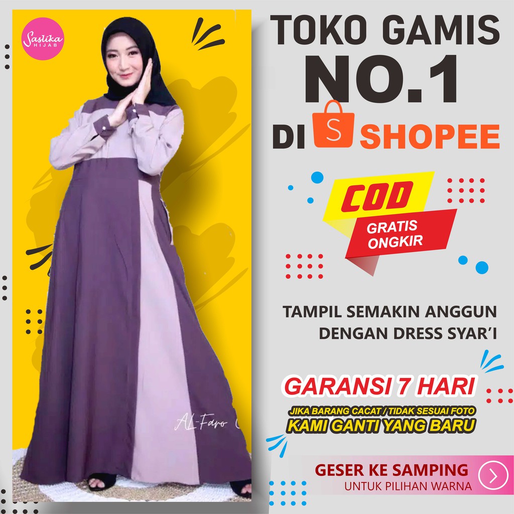Gamis HANA by Alfaro al faro Original Ity crepe Premium plat AKU KARISSA