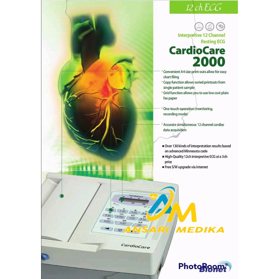 ECG/EKG BIONET 12 CHANEL CARDIOCARE 2000