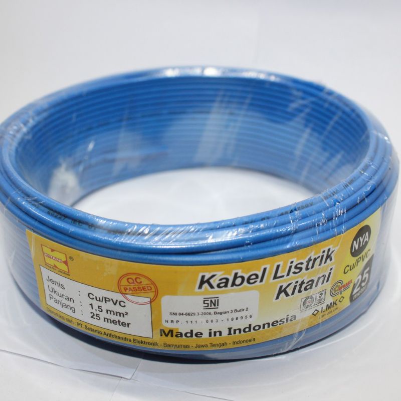 KITANI KABEL NYA 1.5 MM / 1.5MM KABEL LISTRIK KAWAT / ENGKEL / TUNGGAL ( 25 METER