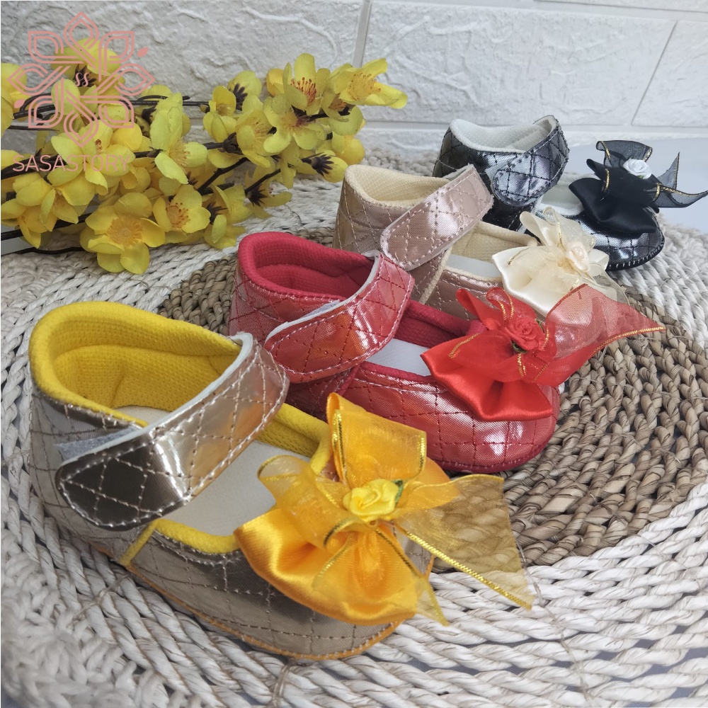 [TAMAN SEPATUKU] SEPATU PREWALKER BABY BAYI ANAK PEREMPUAN PITA BESAR 0-12 BULAN FPX22