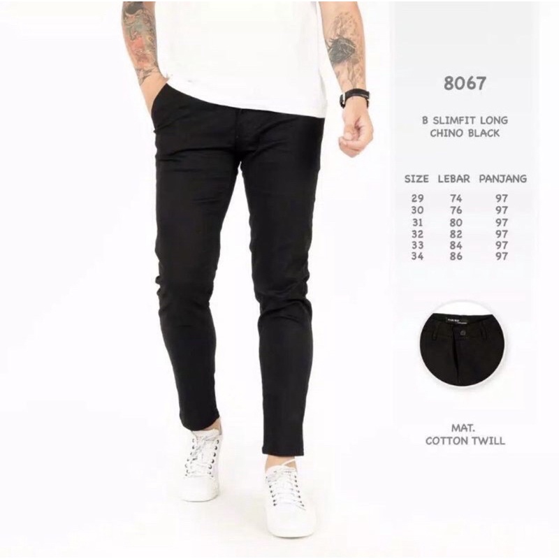 Celana Chinos pria cowok Slimfit Long Chinos 28-34 Celana Chinos pria tren kekinian