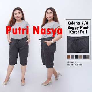 Celana 7/8 jumbo karet full / baggy pant jumbo / celana