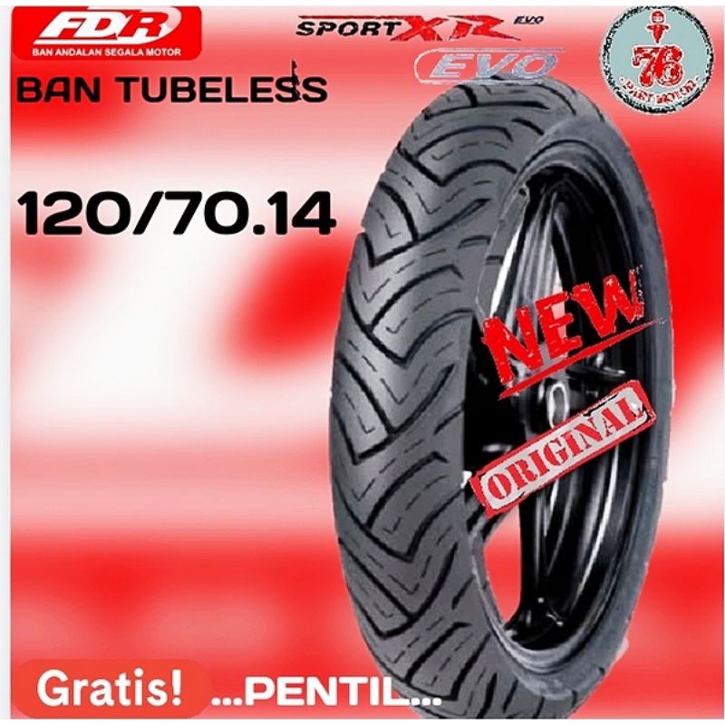 BAN TUBELESS FDR SPORT XR EVO 120/70.14 FREE PENTIL