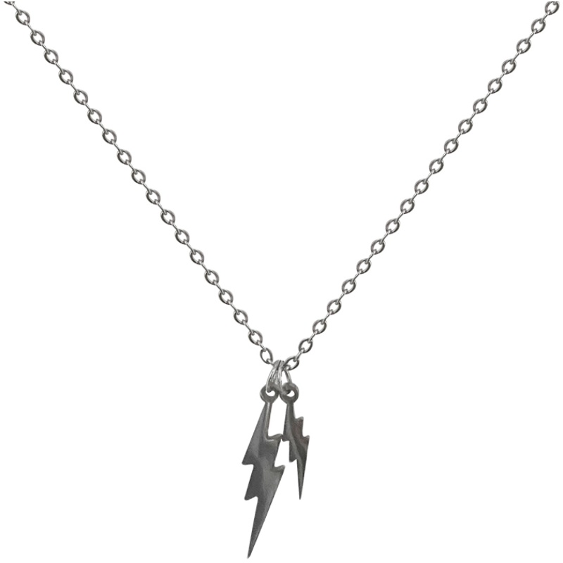 Double Lightning Pendant Necklace Simple Fashion Titanium Steel