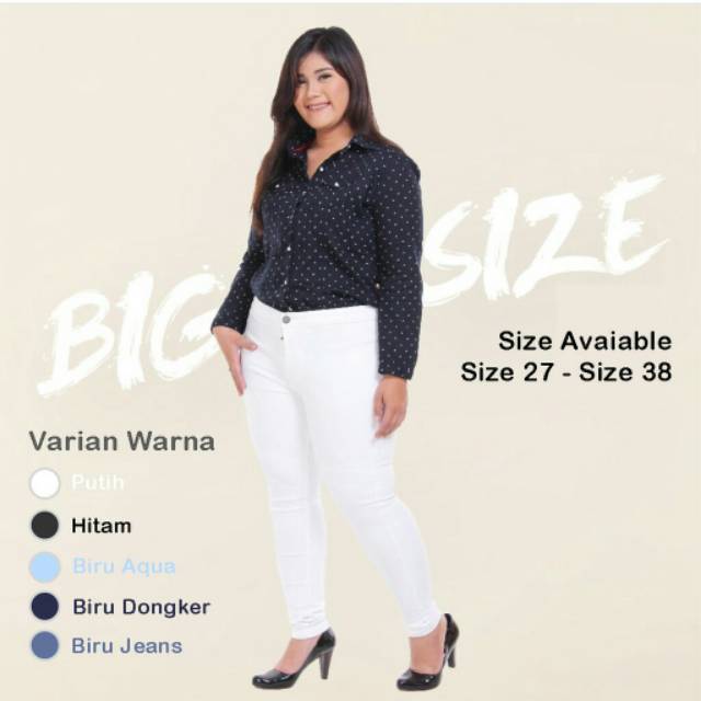 Celana Panjang Skinny Jeans Wanita Big size Jumbo Size JSK Jeans Original Denim Jeans Cewek Import