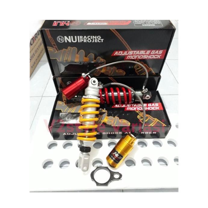 SHOCK VIXION R15 MT15 XSR XABRE UKURAN STANDAR NUI RACING SHOK BREAKER KTC EXTREME 265MM TABUNG PISAH ISI NITROGEN OLI SET BRECKET KLEMAN KLIK FUNGSI REBOUND ACTIVE HOLE TO HOLE PNP VIXION OLD NEW NVA NVL LIGHTNING ADVANCE R15 V2 V3 R15V2 R15V3 XABRE XSR