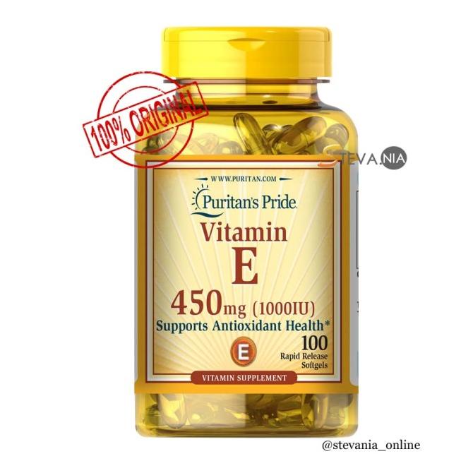 Puritan Pride Vitamin E 1000 IU 100 Softgels Untuk Kecantikan Kulit