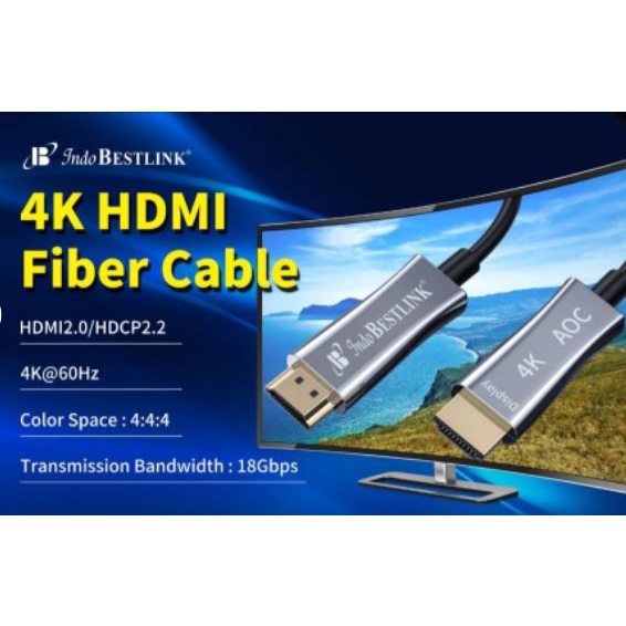 Cable hdtv 2.0 bestlink 25 meter Active optical fiber 4k 60hz hdr hdcp uhd 3d - Kabel hdtv indobestlink optic optik 25m aktif