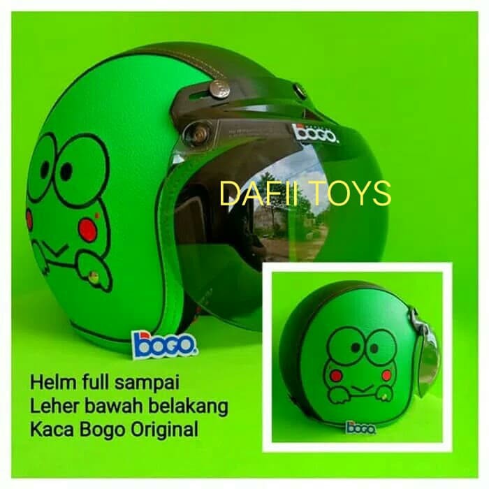 SALE Helm Retro kulit Bogo keropi dengan kaca bogo asli ori-Dewasa SNI