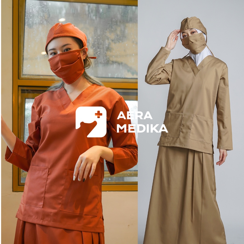 Set ROK - Baju Jaga / OK perawat / Dokter / Scrub Medis / Seragam OKA - AERA MEDIKA 2