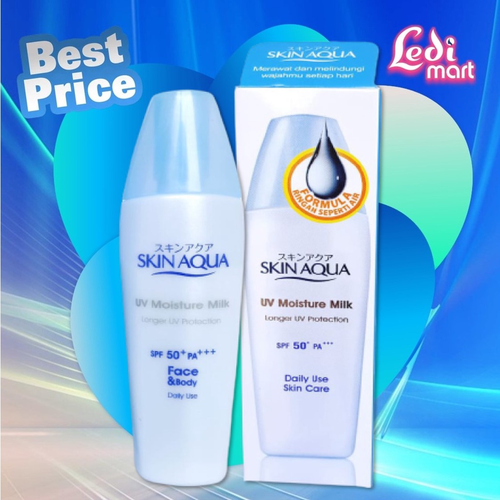 ORIGINAL Skin Aqua UV Moisture Milk SPF50+ PA+++ 40gr / Sun Screen / Sunscreen Wajah / Sun Block / Tabir Surya / LEDI MART