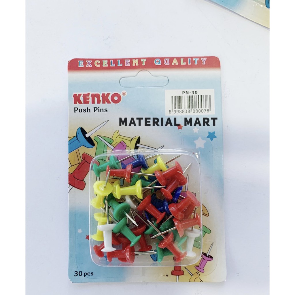 Paku Payung Warna Warni | Push Pins PN 30 | Penancap Kertas Per (Box) Material Mart