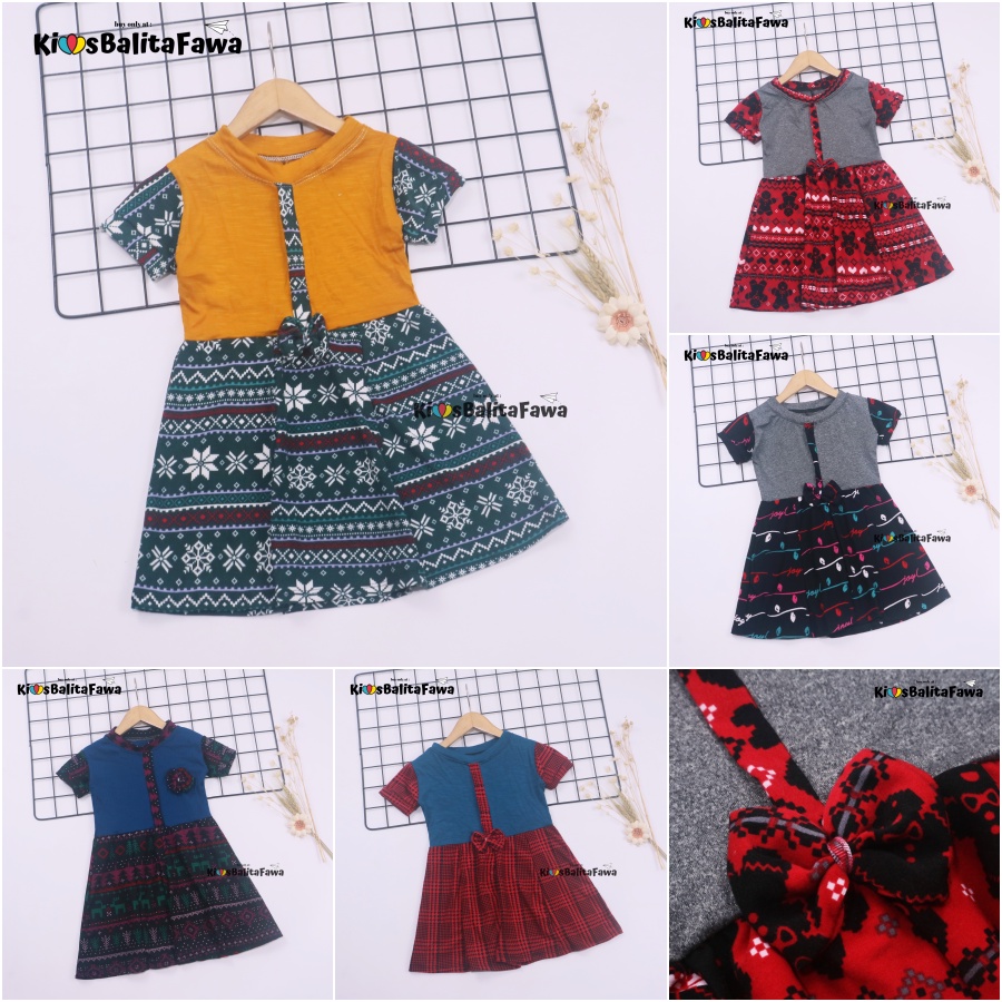 Dress Pita uk 1-2 Tahun / Dres Lengan Anak Perempuan Baju Harian Gaun Pesta Kids Adem Murah