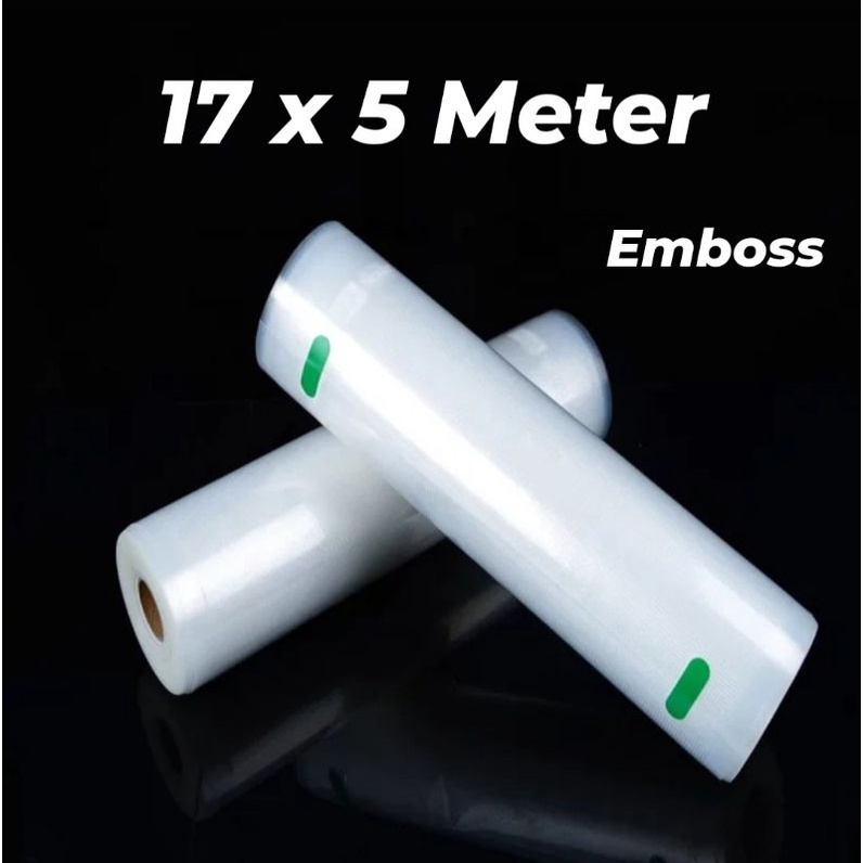 Plastik Vacuum Roll Embos 17x5M Bertekstur 5Meter Vacum Makanan Baju 17 EMBOSS embos vacum ukuran meter PLASTIK VACUUM / VACUM BAG EMBOSSED EMBOSS EMBOS / PLASTIK