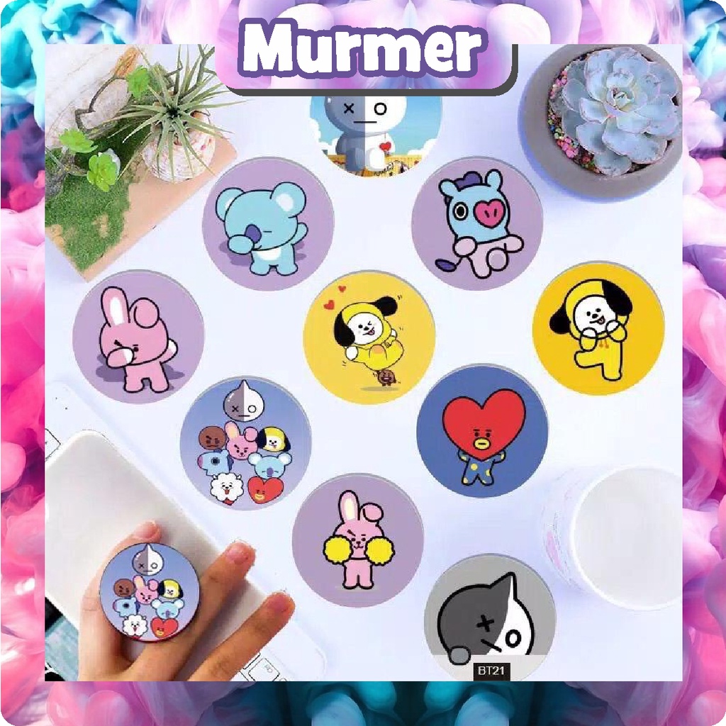 MurmerOfficial R186 POPSOCKET HP BTS BT21 KPOP FASHION KOREA POP SOCKET PEMEGANG HANDPHONE