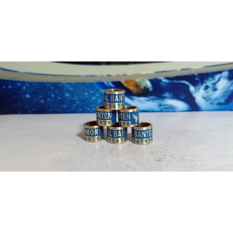 RING MERPATI KUNINGAN TIMBUL WARNA 8MM