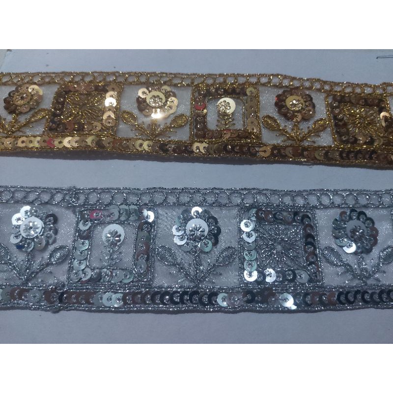 renda india bordir kotak bunga payet