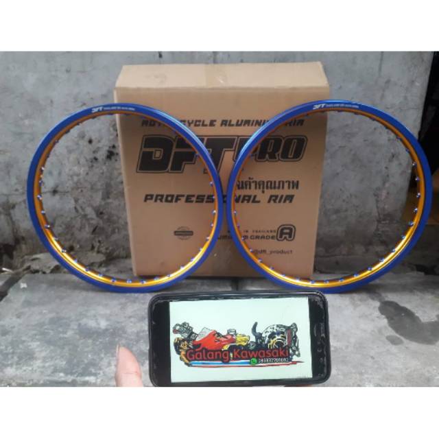 Ring 17 dft Thailand twoton biru gold