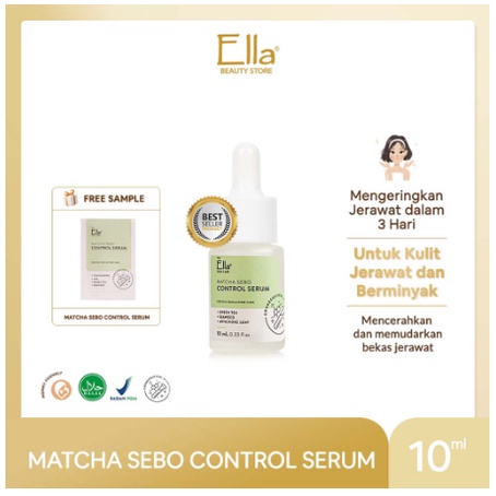 Ella Skincare Serum Matcha Sebo Control/serum jerawat/serum penghilang jerawat/serum jerawat ella sk
