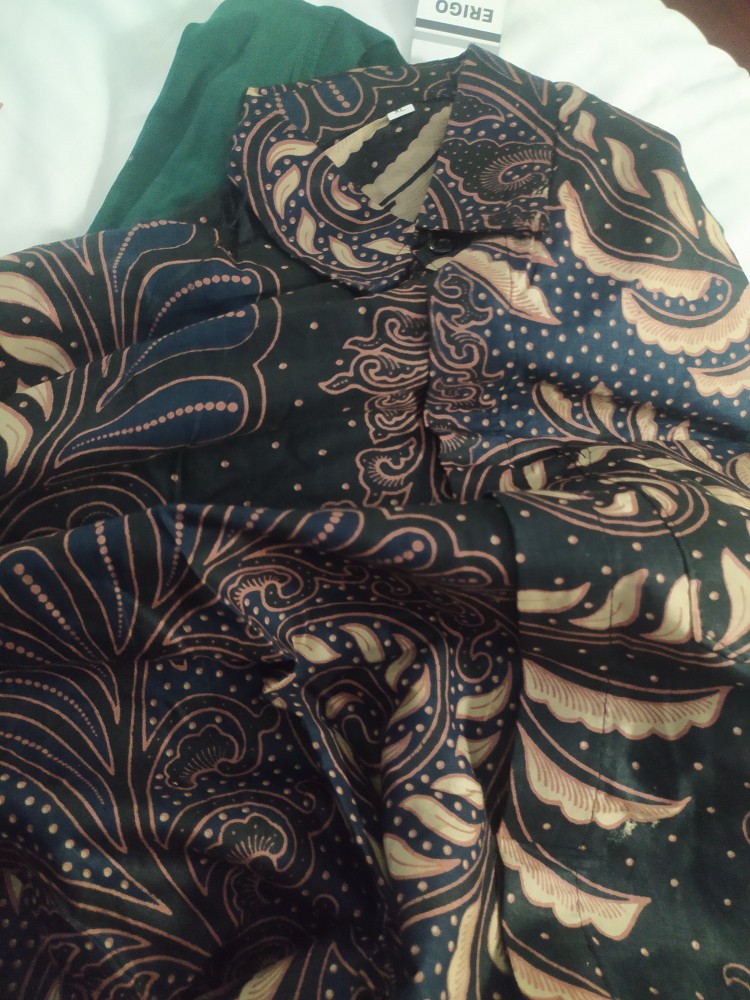 Atasan Batik Pria Lengan Panjang Kenongo Hem Padi Pekalongan M L Xl