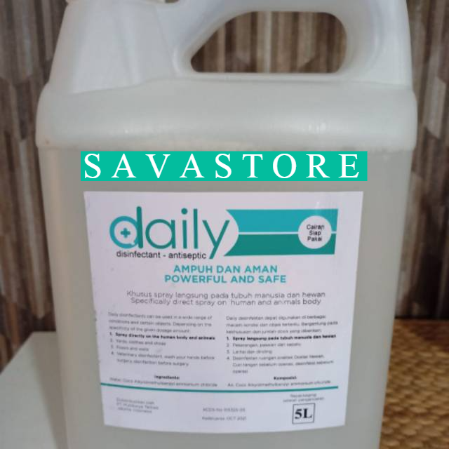 [PAKET LENGKAP] DAILY DESINFEKTAN REGULER 5 LITER + DAILY REGULER DISINFECTANT SPRAY 100ML ANTIVIRUS