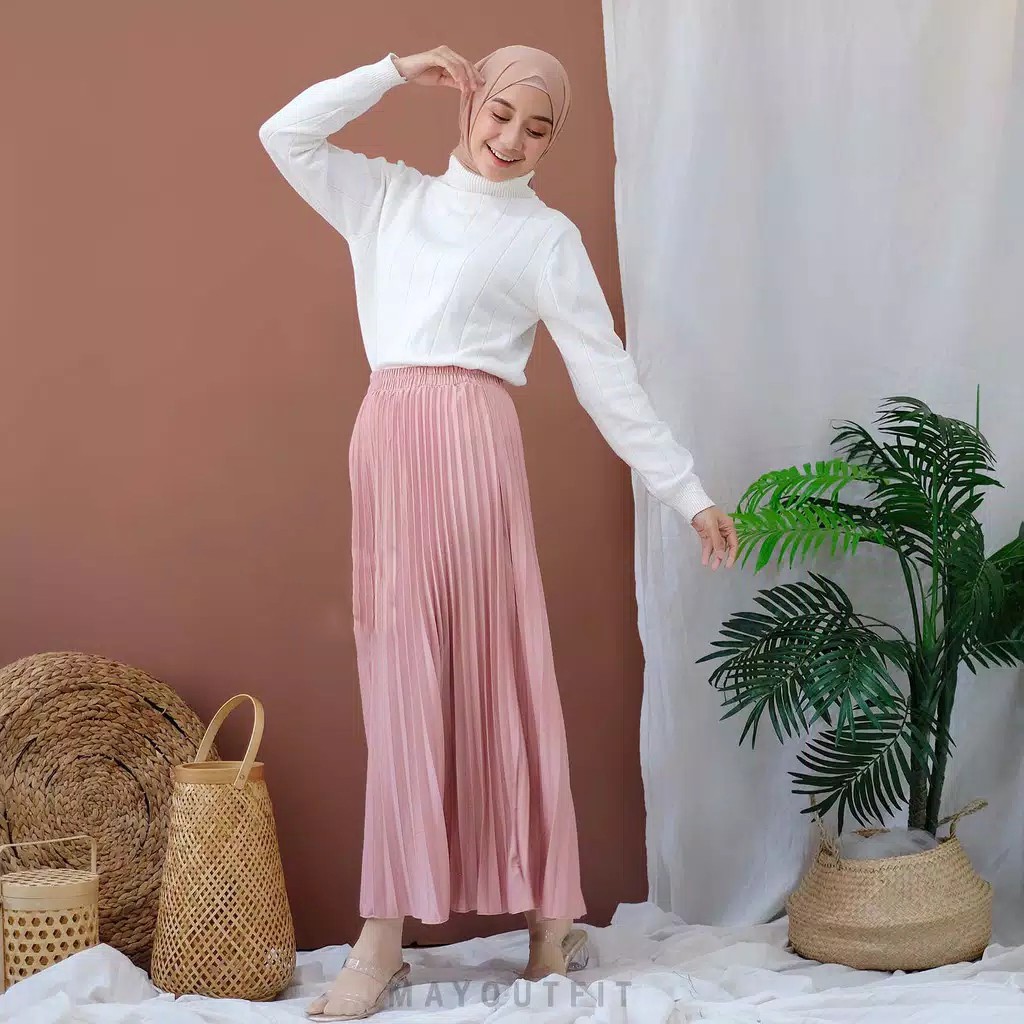 ROK PLISKET PREMIUM || ROK MUSLIMAH || ROK PANJANG