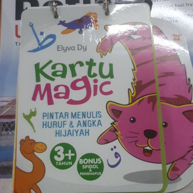 Kartu magic menulis huruf dan angka hijaiyah