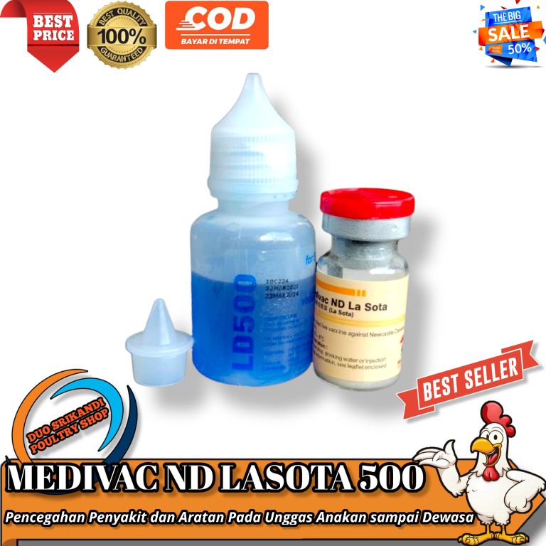 Vaksin Medivac ND Lasota 500 Vaksin Lanjutan Untuk Ayam Kecil Dewasa Indukan Imun Plus Anti Stres