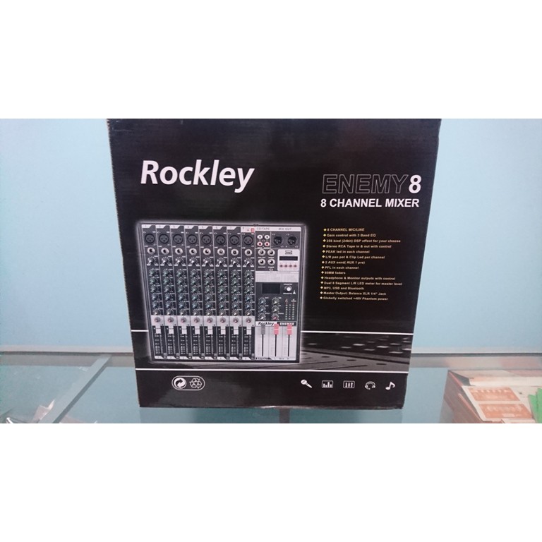 PROFESSIONAL MIXER 8CHANNEL LIVE USB DIGITAL 256EFFECTS ROCKLEY ENEMY8