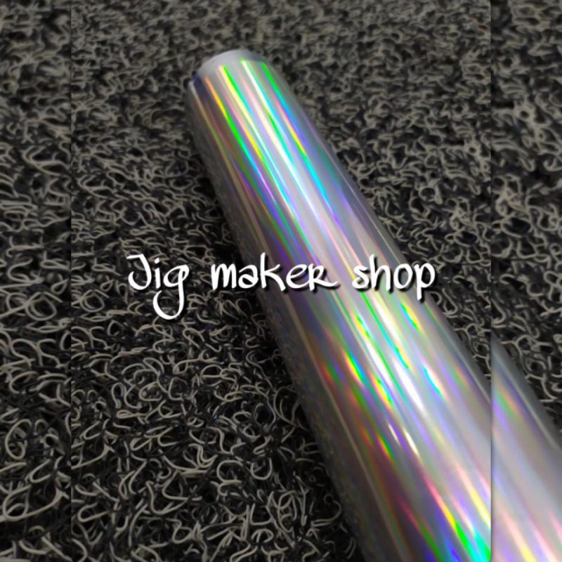 hologram hot stamping foil lure dan metal jig - USA/ CROWN ORIGINAL- motif rainbow - lebar 64cm