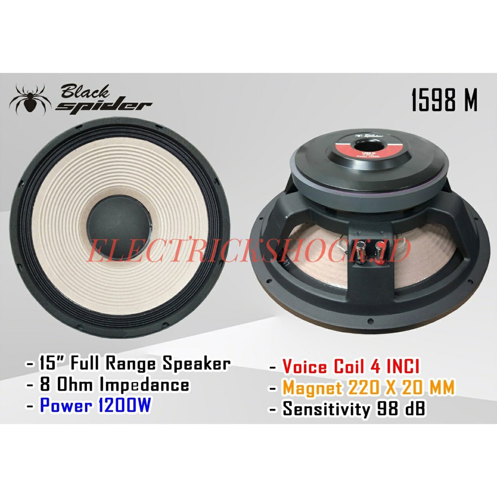 SPEAKER KOMPONEN 15 INCH BLACK SPIDER BS 1598 M BLACKSPIDER BS 1598M