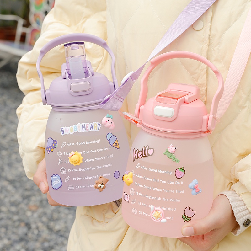 Botol minum anak dan dewasa1.3L / botol korea transparan / botol minum anak lucu botol minum korea