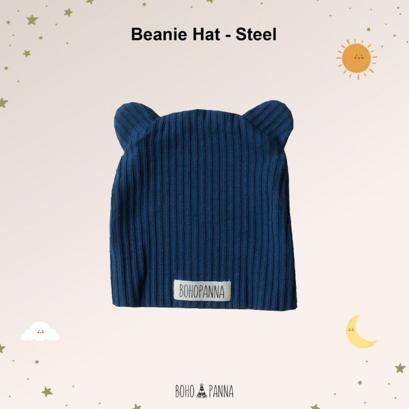 CILLABABY - BOHOPANNA | BOHOBABY BEANIE HAT (Topi Anak Bayi)-Steel