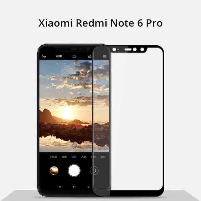 Tempered Glass Xiaomi Redmi Note 6 Pro Full Cover  - Hitam/ ANTI GORES XIAOMI REDMI NOTE 6 PRO BLACK