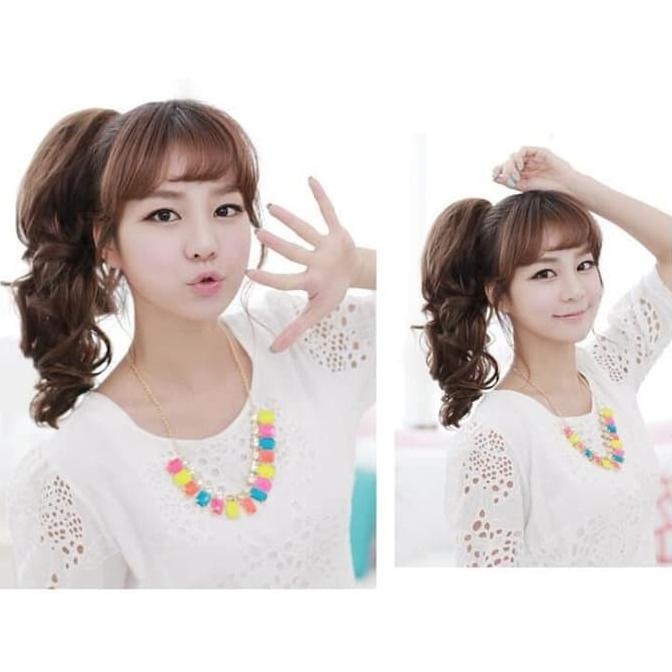 CPT hair clip jepitan ponytail curly wavy rambut palsu kuncir kuda