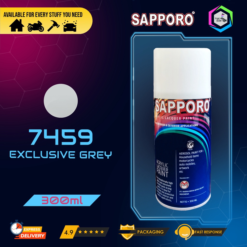 Cat Semprot SAPPORO Paint - 7459 Exclusive Grey Helm/Motor/Gundam/Body