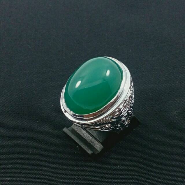 Cincin Batu Bacan Palamea Dengan Ring Tanam Anti Luntur