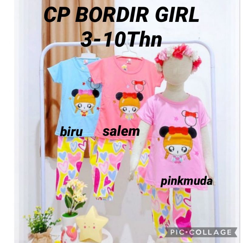 BAJU ANAK PEREMPUAN MINIE GIRL CP BORDIR/BAJU ANAK BORDIR