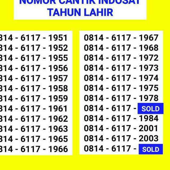 ★SALE PROMO KARTU PERDANA NOMOR CANTIK INDOSAT IM3 OOREDOO SERI TAHUN LAHIR 4G