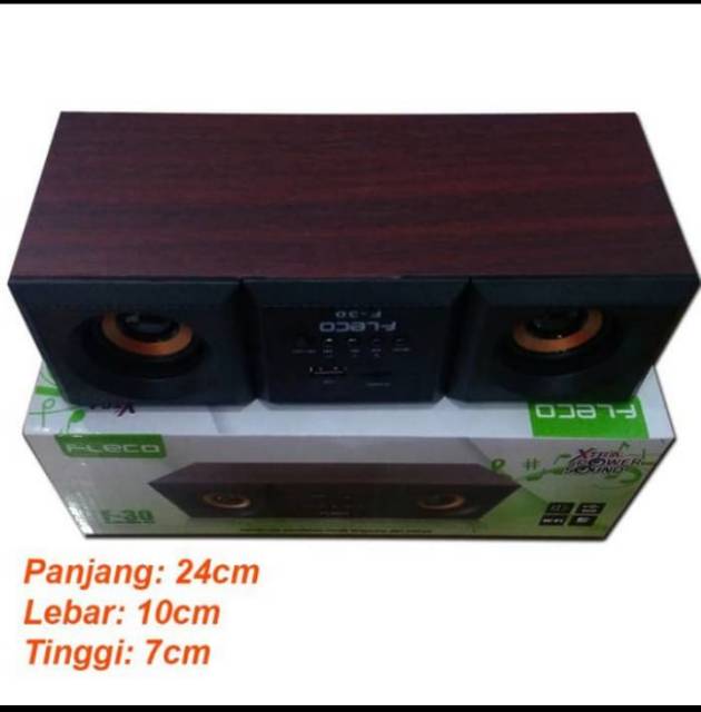 SPEAKER BLUETOOTH FLECO F30 DIGITAL AUDIO BASS KOMPUTER/LAPTOP EXTRA POWER SALON AKTIF PORTABLE F-30