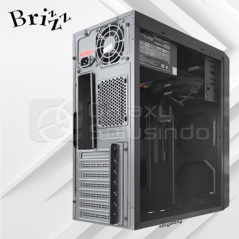 BRIZZZ D096 ATX Mid Tower Case Include PSU 500Watt - Casing