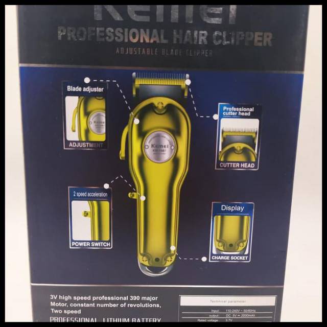 KEMEI 1987 GOLD MESIN CUKUR RAMBUT Hair Clipper Alat Pangkas dan Potong Rambut