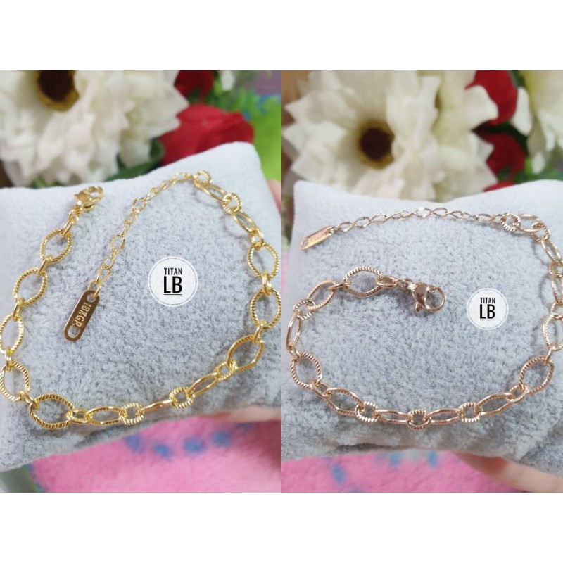 Gelang Rantai Titanium Gold dan Rosegold N25032003