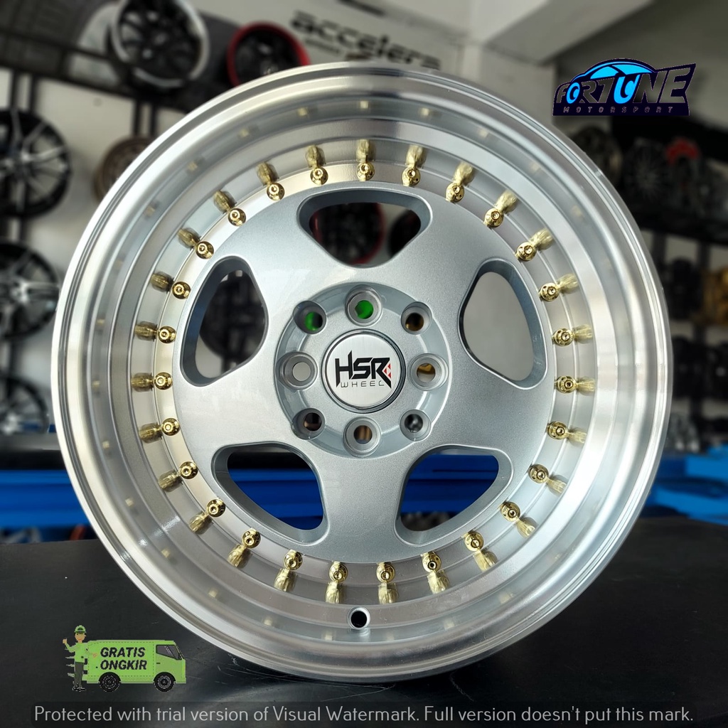 VELG MOBIL CELONG LUBANG 4 RING 15 TIPE BURN ORIGINAL HSR  LEBAR 7/8,5 PCD 4X100 / 4X114,3 R15 BISA 