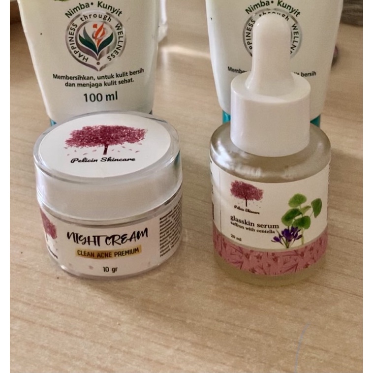 Preloved GLASSKIN SERUM SAFRON CENTELLA DAN NIACINAMIDE+ NIGHT CLEAN ACNE PREMIUM