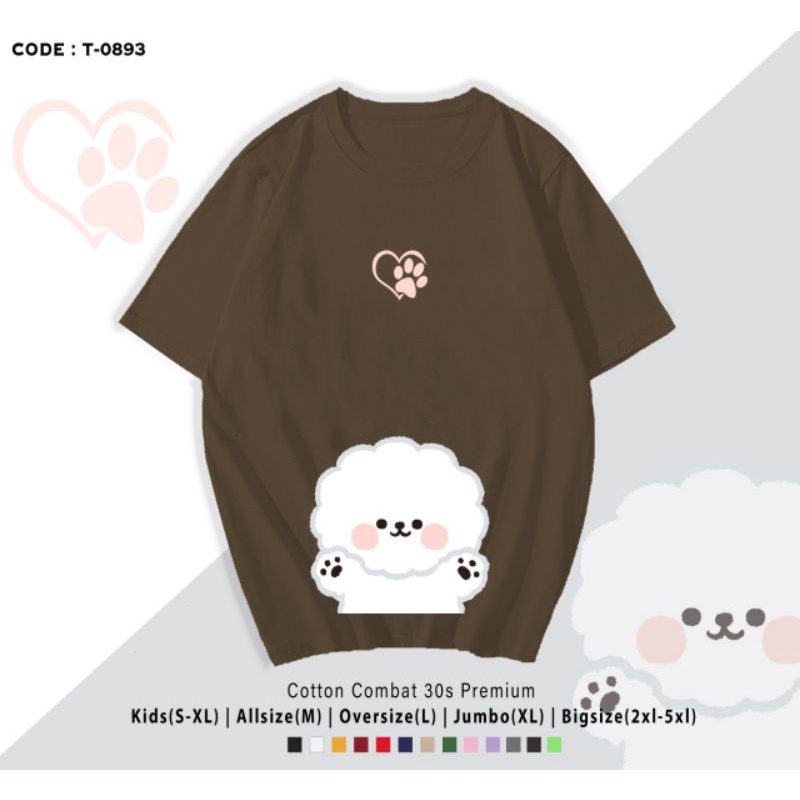 KAOS DOGGY SHIRO WHITE/KAOS KATUN DOGGY GUGUK LUCU