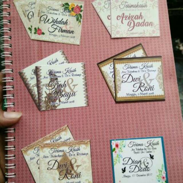 kartu ucapan terimakasih / kupon souvenir custom /  bebas