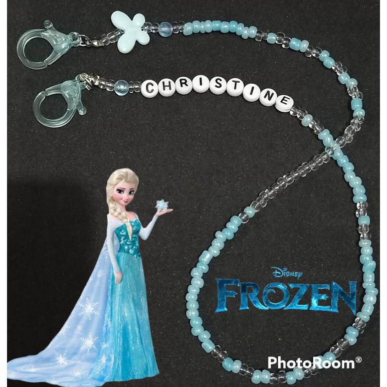 Kalung masker anak perempuan PRINCESS ELSA FROZEN/ Strap masker anak perempuan (bisa request nama)