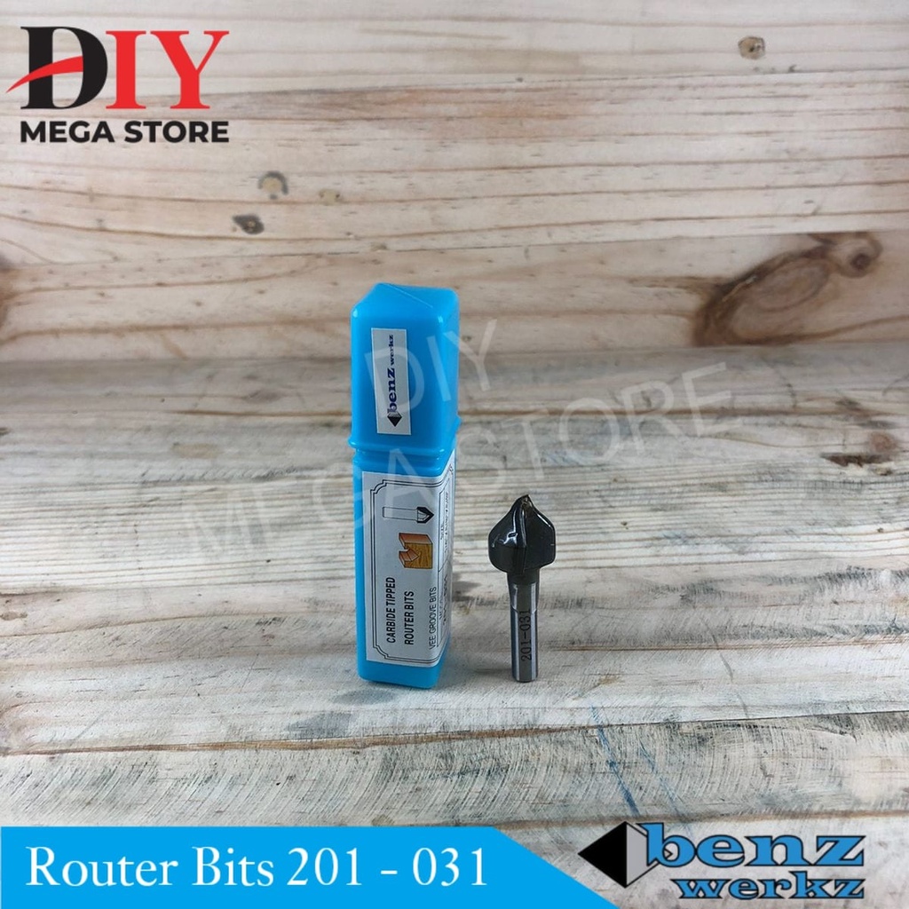 Router vee grove bit / mata profil 15,9 mm x 1/4" benz werkz ( 201-031 )